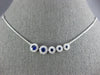 .97CT DIAMOND & AAA SAPPHIRE 18K WHITE GOLD 3D 5 STONE SIDEWAYS JOURNEY NECKLACE