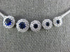 .97CT DIAMOND & AAA SAPPHIRE 18K WHITE GOLD 3D 5 STONE SIDEWAYS JOURNEY NECKLACE