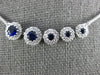 .97CT DIAMOND & AAA SAPPHIRE 18K WHITE GOLD 3D 5 STONE SIDEWAYS JOURNEY NECKLACE