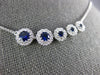 .97CT DIAMOND & AAA SAPPHIRE 18K WHITE GOLD 3D 5 STONE SIDEWAYS JOURNEY NECKLACE