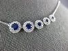 .97CT DIAMOND & AAA SAPPHIRE 18K WHITE GOLD 3D 5 STONE SIDEWAYS JOURNEY NECKLACE
