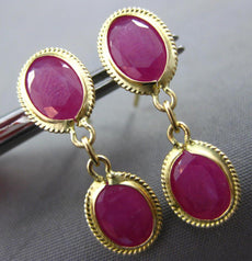 7.06CT AAA RUBY 14KT YELLOW GOLD 3D OVAL FILIGREE BY THE YARD HANGING EARRINGS