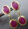 7.06CT AAA RUBY 14KT YELLOW GOLD 3D OVAL FILIGREE BY THE YARD HANGING EARRINGS