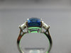 LARGE 5.7CT DIAMOND & AAA CEYLON SAPPHIRE 18K WHITE GOLD CUSHION ENGAGEMENT RING