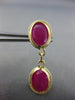 7.06CT AAA RUBY 14KT YELLOW GOLD 3D OVAL FILIGREE BY THE YARD HANGING EARRINGS