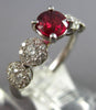 1.12CT DIAMOND & AAA RUBY 18KT WHITE GOLD 3D ROUND MULTI FLOWER ENGAGEMENT RING
