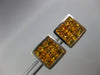LARGE 3.43CT AAA YELLOW SAPPHIRE 18K WHITE GOLD PRINCESS INVISIBLE STUD EARRINGS