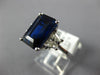 LARGE 6.23CT DIAMOND & AAA SAPPHIRE 18KT WHITE GOLD EMERALD CUT ENGAGEMENT RING
