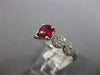 1.12CT DIAMOND & AAA RUBY 18KT WHITE GOLD 3D ROUND MULTI FLOWER ENGAGEMENT RING