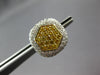 LARGE 1.74CT WHITE & CANARY DIAMOND 18KT YELLOW GOLD 3D HEXAGON CLIP ON EARRINGS