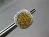 LARGE 1.74CT WHITE & CANARY DIAMOND 18KT YELLOW GOLD 3D HEXAGON CLIP ON EARRINGS