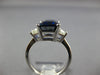 LARGE 6.23CT DIAMOND & AAA SAPPHIRE 18KT WHITE GOLD EMERALD CUT ENGAGEMENT RING