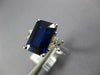 LARGE 6.23CT DIAMOND & AAA SAPPHIRE 18KT WHITE GOLD EMERALD CUT ENGAGEMENT RING