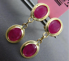 .76CT AAA RUBY 14K YELLOW GOLD DOUBLE OVAL FILIGREE BY THE YARD HANGING EARRINGS