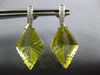 ESTATE LARGE 19.28CT DIAMOND & AAA LEMON QUARTZ 14KT WHITE GOLD HANGING EARRINGS