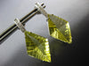 ESTATE LARGE 19.28CT DIAMOND & AAA LEMON QUARTZ 14KT WHITE GOLD HANGING EARRINGS