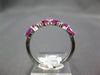 ESTATE 1.21CT DIAMOND & AAA RUBY 14KT WHITE GOLD 3D V SHAPE FLOWER CROWN RING