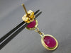 .76CT AAA RUBY 14K YELLOW GOLD DOUBLE OVAL FILIGREE BY THE YARD HANGING EARRINGS