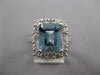 LARGE 3.65CT DIAMOND & AAA AQUAMARINE 18K WHITE GOLD 3D ENGAGEMENT RING #27108