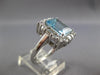 LARGE 3.65CT DIAMOND & AAA AQUAMARINE 18K WHITE GOLD 3D ENGAGEMENT RING #27108