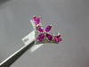 ESTATE 1.21CT DIAMOND & AAA RUBY 14KT WHITE GOLD 3D V SHAPE FLOWER CROWN RING