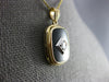 ANTIQUE .08CT OLD MINE DIAMOND & AAA ONYX 14KT YELLOW GOLD 3D PENDANT #26736
