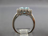 LARGE 3.65CT DIAMOND & AAA AQUAMARINE 18K WHITE GOLD 3D ENGAGEMENT RING #27108