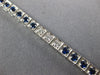 3.04CT DIAMOND & AAA SAPPHIRE 18KT WHITE GOLD 3D SQUARE FILIGREE TENNIS BRACELET