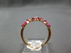 ESTATE 1.21CT DIAMOND & AAA RUBY 14KT ROSE GOLD 3D V SHAPE FLOWER CROWN RING