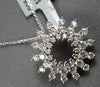ESTATE 1.0CT DIAMOND 18KT WHITE GOLD 3D CLASSIC SNOWFLAKE LOVE FLOATING PENDANT