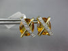 ESTATE 11.45CT DIAMOND & AAA CITRINE 14KT YELLOW GOLD OVAL X LOVE STUD EARRINGS
