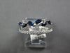 ESTATE .93CT DIAMOND & AAA SAPPHIRE 14KT WHITE GOLD 3D MARQUISE & ROUND FUN RING