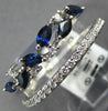 ESTATE .93CT DIAMOND & AAA SAPPHIRE 14KT WHITE GOLD 3D MARQUISE & ROUND FUN RING