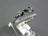 ESTATE .93CT DIAMOND & AAA SAPPHIRE 14KT WHITE GOLD 3D MARQUISE & ROUND FUN RING