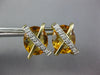 ESTATE 11.45CT DIAMOND & AAA CITRINE 14KT YELLOW GOLD OVAL X LOVE STUD EARRINGS