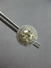 LARGE 1.6CT WHITE & FANCY YELLOW DIAMOND 18KT 2 TONE GOLD 3D HALO STUD EARRINGS