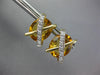 ESTATE 11.45CT DIAMOND & AAA CITRINE 14KT YELLOW GOLD OVAL X LOVE STUD EARRINGS