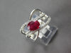 WIDE 1.45CT DIAMOND & AAA RUBY 14KT WHITE GOLD OVAL & ROUND CRISS CROSS FUN RING