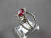 WIDE 1.45CT DIAMOND & AAA RUBY 14KT WHITE GOLD OVAL & ROUND CRISS CROSS FUN RING