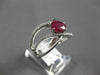 WIDE 1.45CT DIAMOND & AAA RUBY 14KT WHITE GOLD OVAL & ROUND CRISS CROSS FUN RING
