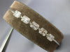 ESTATE LONG 1.01CT DIAMOND 18KT WHITE GOLD 3D ROUND & BAGUETTE CLUSTER BRACELET