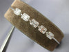 ESTATE LONG 1.01CT DIAMOND 18KT WHITE GOLD 3D ROUND & BAGUETTE CLUSTER BRACELET