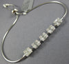 ESTATE LONG 1.01CT DIAMOND 18KT WHITE GOLD 3D ROUND & BAGUETTE CLUSTER BRACELET