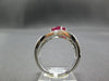 WIDE 1.45CT DIAMOND & AAA RUBY 14KT WHITE GOLD OVAL & ROUND CRISS CROSS FUN RING