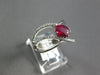 WIDE 1.45CT DIAMOND & AAA RUBY 14KT WHITE GOLD OVAL & ROUND CRISS CROSS FUN RING
