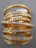 EXTRA LARGE 2.27CT DIAMOND 18KT ROSE GOLD MULTI ROW CRISS CROSS FULL FINGER RING