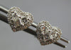 ESTATE .40CT DIAMOND 18KT WHITE GOLD 3D INVISIBLE HEART SHAPE HALO STUD EARRINGS