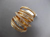 EXTRA LARGE 2.27CT DIAMOND 18KT ROSE GOLD MULTI ROW CRISS CROSS FULL FINGER RING