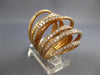 EXTRA LARGE 2.27CT DIAMOND 18KT ROSE GOLD MULTI ROW CRISS CROSS FULL FINGER RING