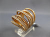 EXTRA LARGE 2.27CT DIAMOND 18KT ROSE GOLD MULTI ROW CRISS CROSS FULL FINGER RING